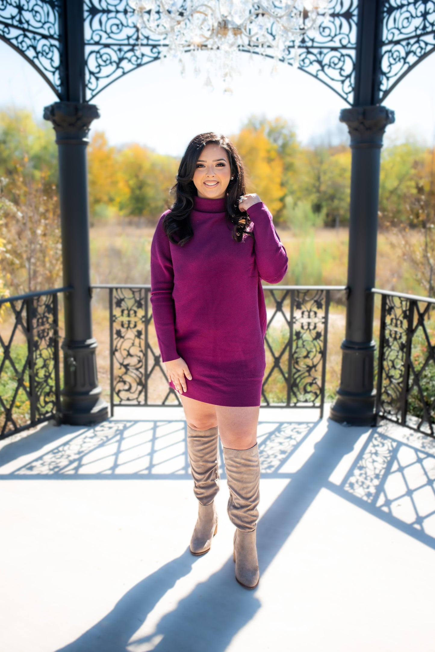 Plum Tunic Sweater Dress