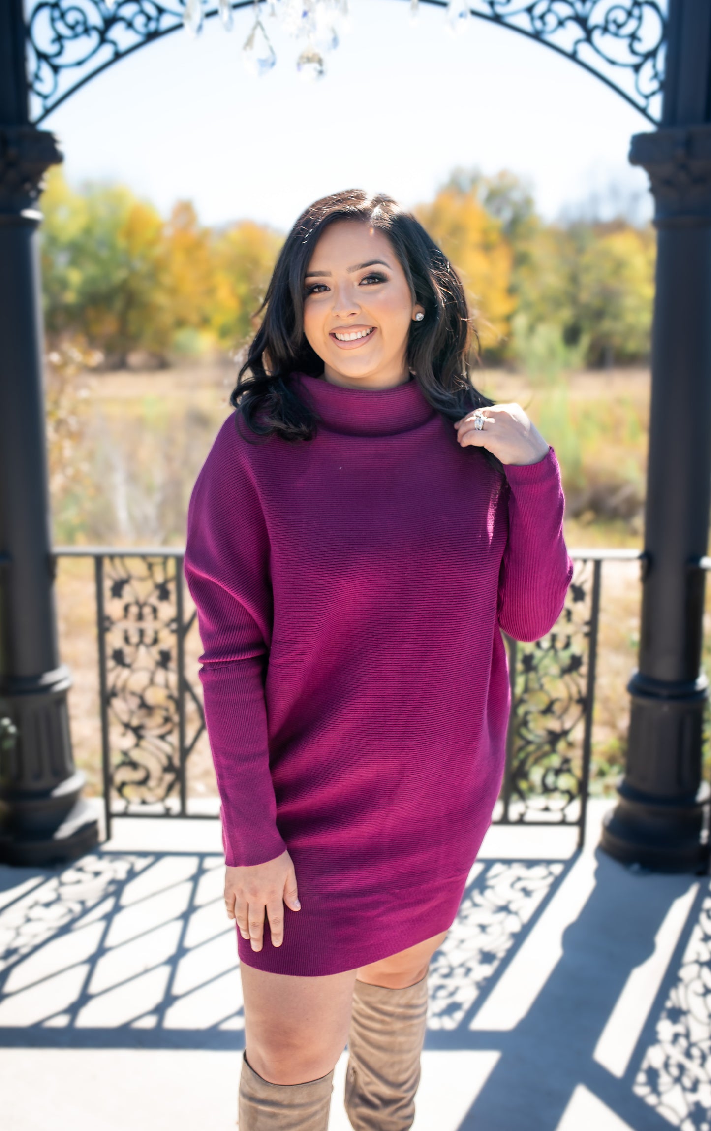 Plum Tunic Sweater Dress