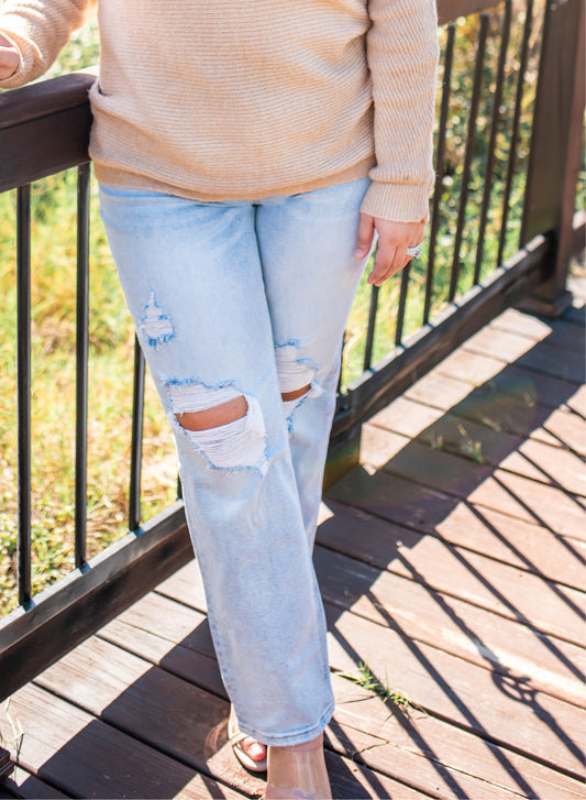 High Rise Straight Leg Jeans